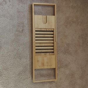 Bamboo bathtub shelf.